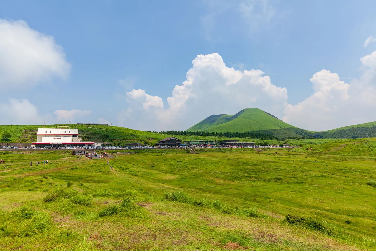 阿蘇草千里綠色草原與阿蘇火山博物館